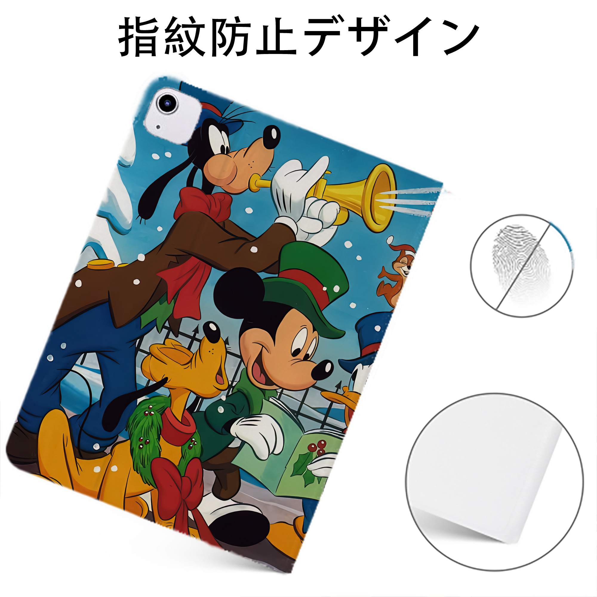 （画像用） ミッキーマウス Mickey Mouse IPadケース ペンホルダー付き ブックスタイルデザイン